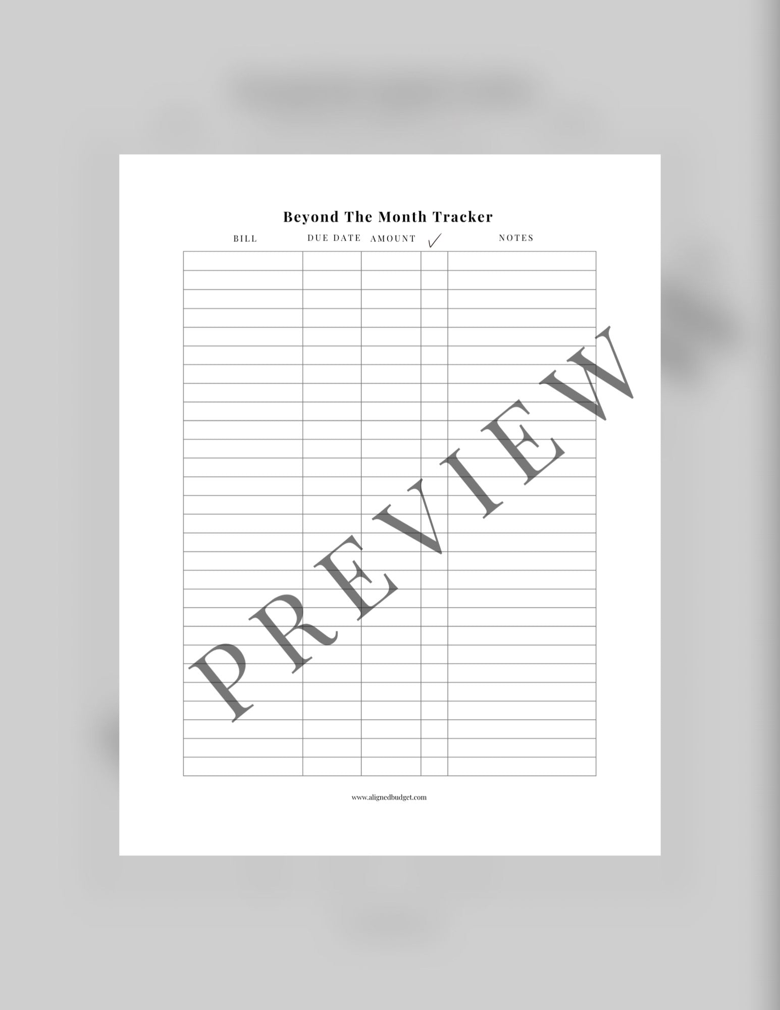 Beyond The Month Bill Tracker