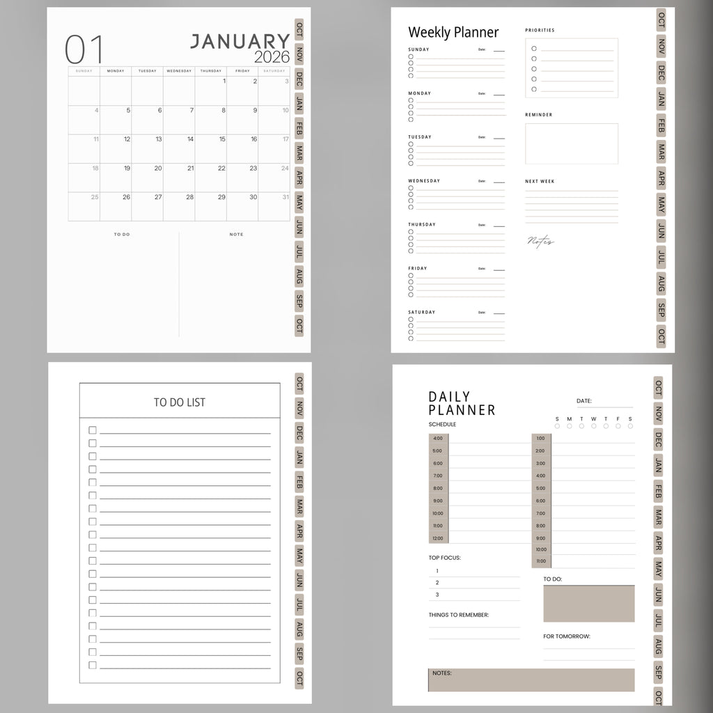 Aligned Weekly Planner (October 2025 – October 2026)